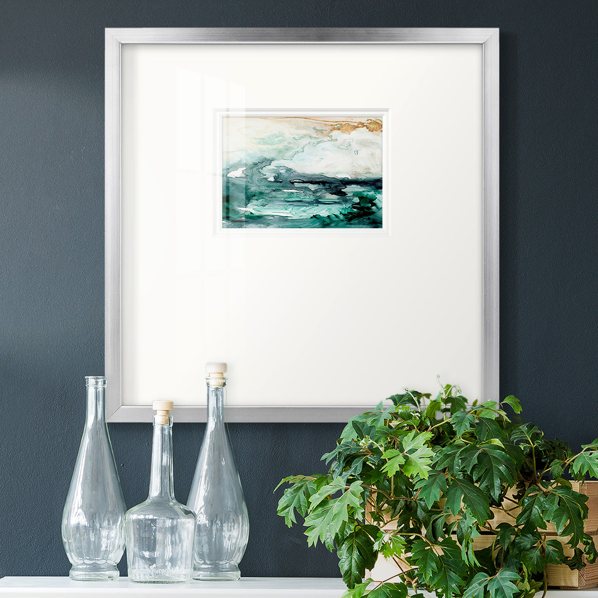 Sea Foam Flow I Premium Framed Print Double Matboard