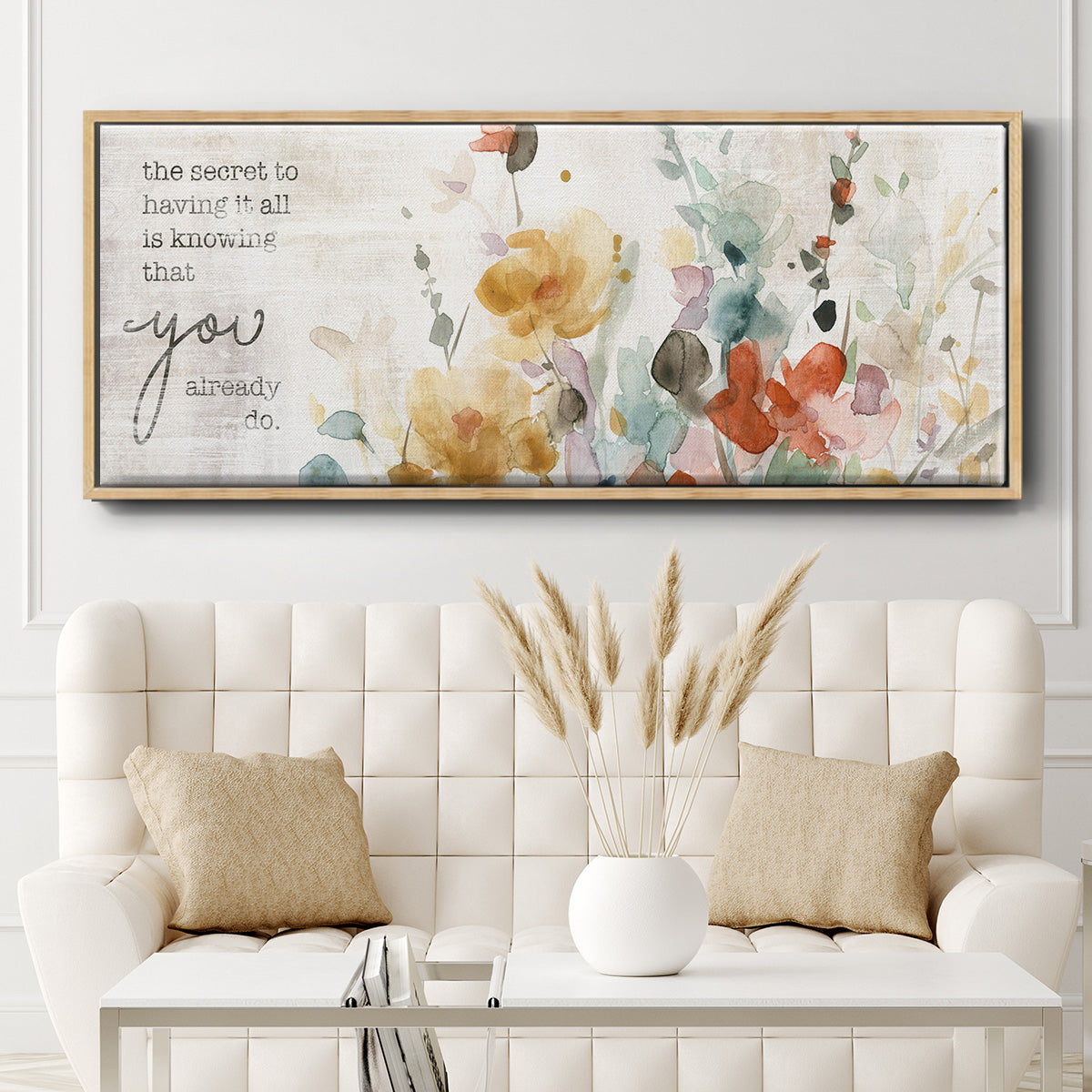 Full Bloom Verse - Floater Framed Canvas Print