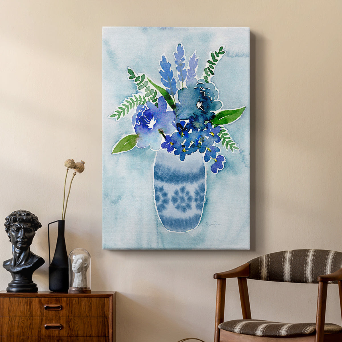 Blue Bouquet II - Canvas Art Print