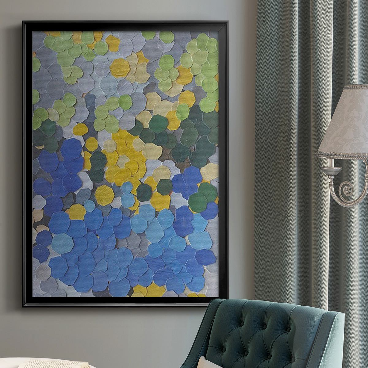 Lake Como Garden - Modern Framed Canvas Print