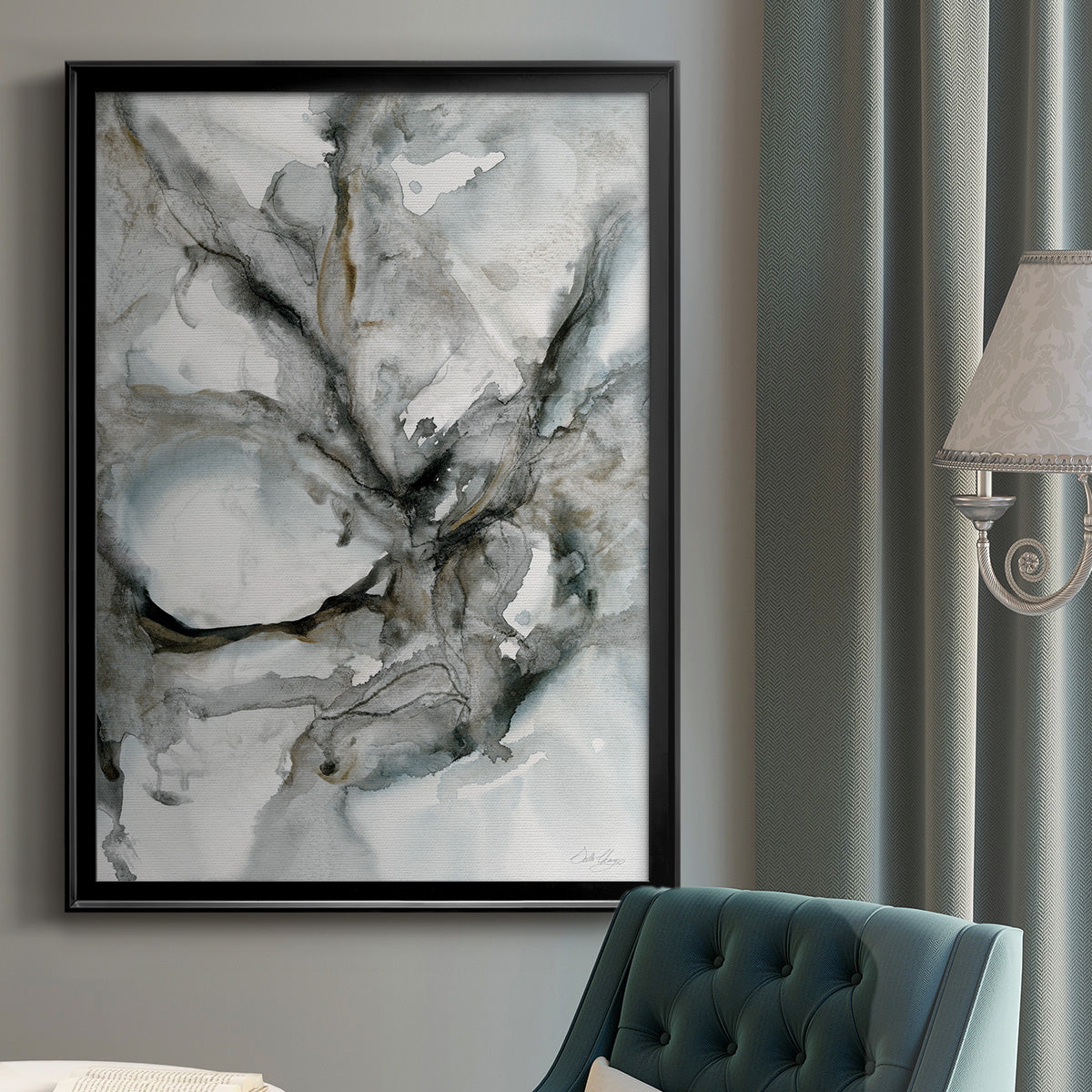 Marble Harmony - Modern Framed Canvas Print
