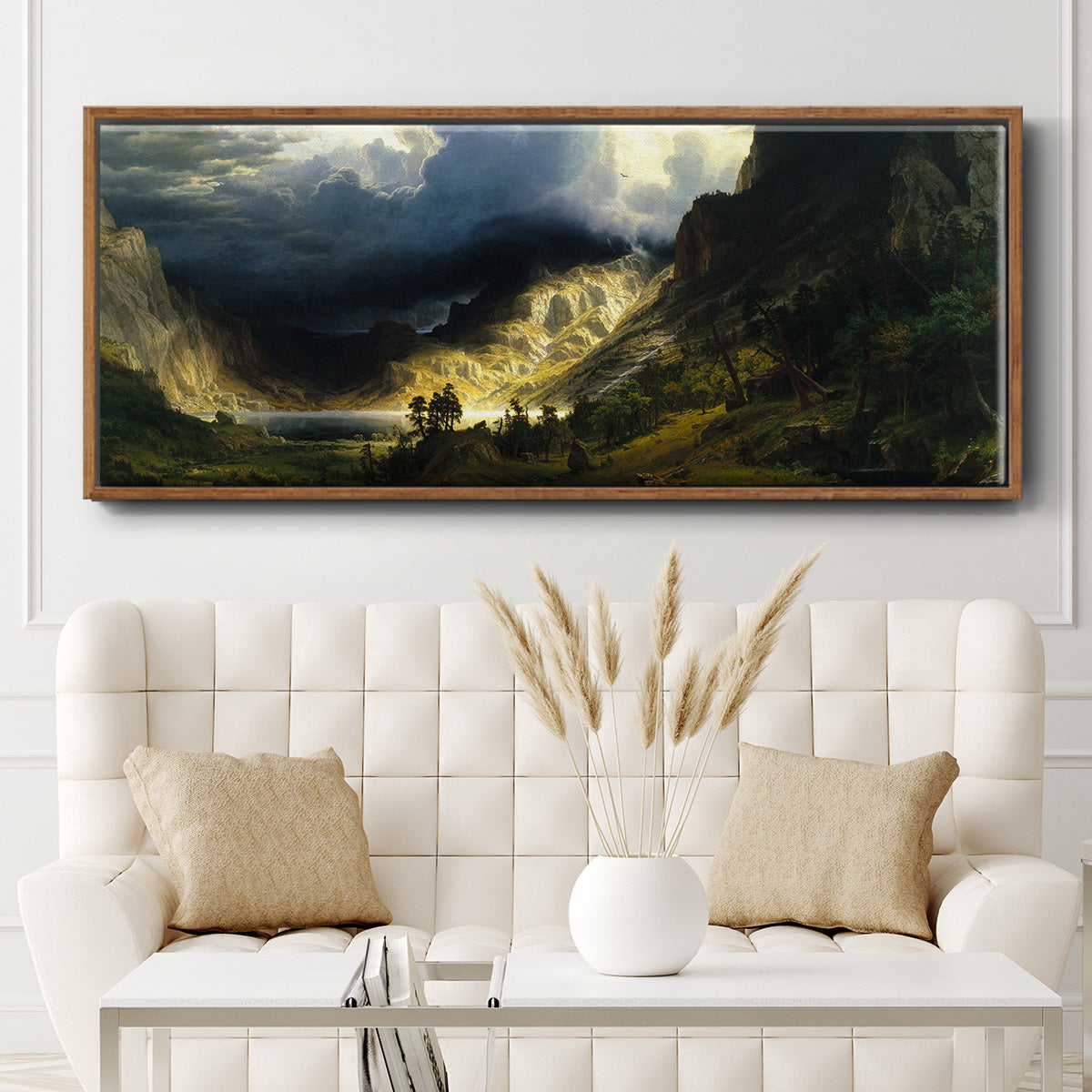 A Storm in the Rocky Mountains - Floater Framed Canvas Print