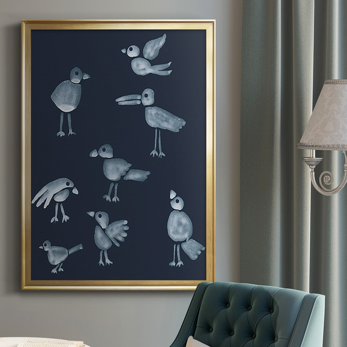 Flock I - Modern Framed Canvas Print