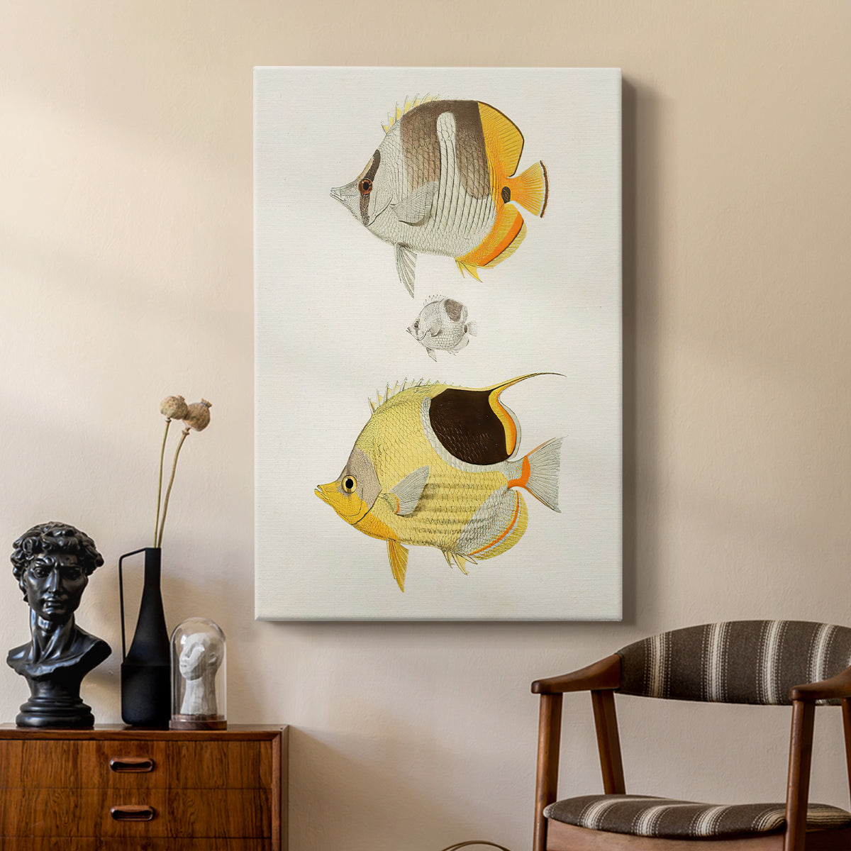 Yellow & Grey Fish II - Canvas Art Print