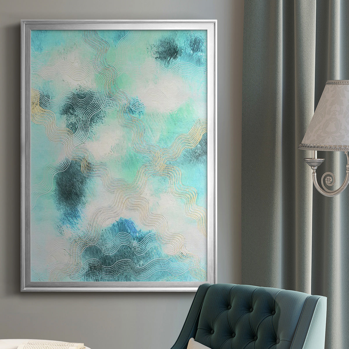 Blue Shift I - Modern Framed Canvas Print