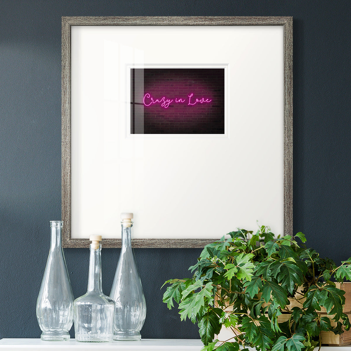 Neon Love II Premium Framed Print Double Matboard