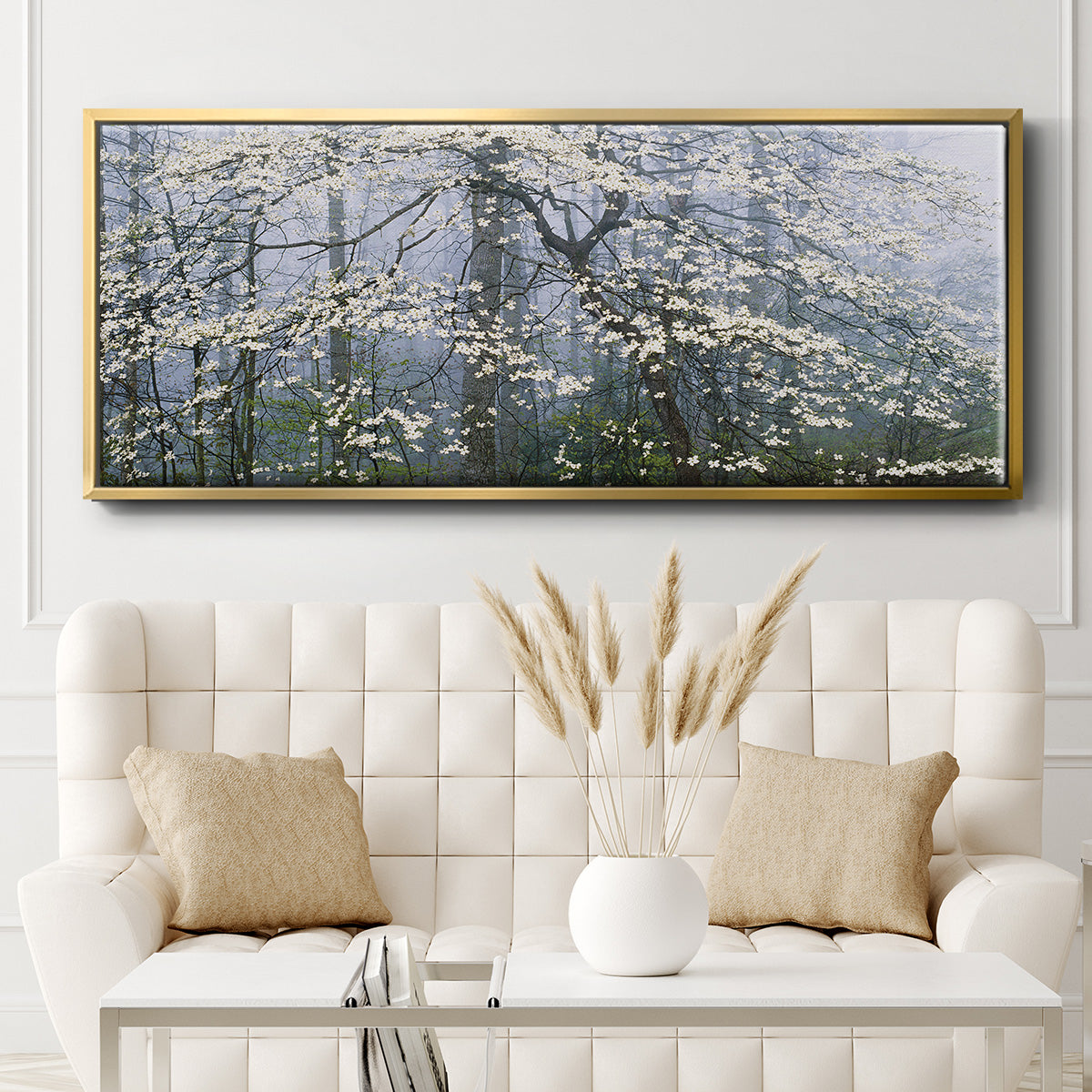 Dogwood Canopy - Floater Framed Canvas Print