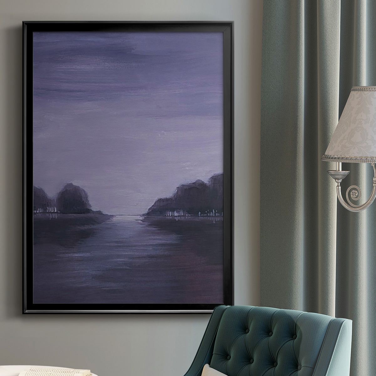 Amethyst Moonlight II - Modern Framed Canvas Print