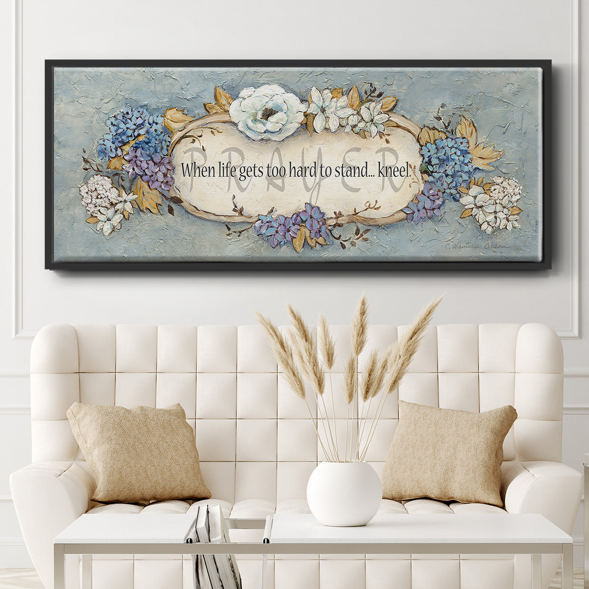 Prayer - Floater Framed Canvas Print
