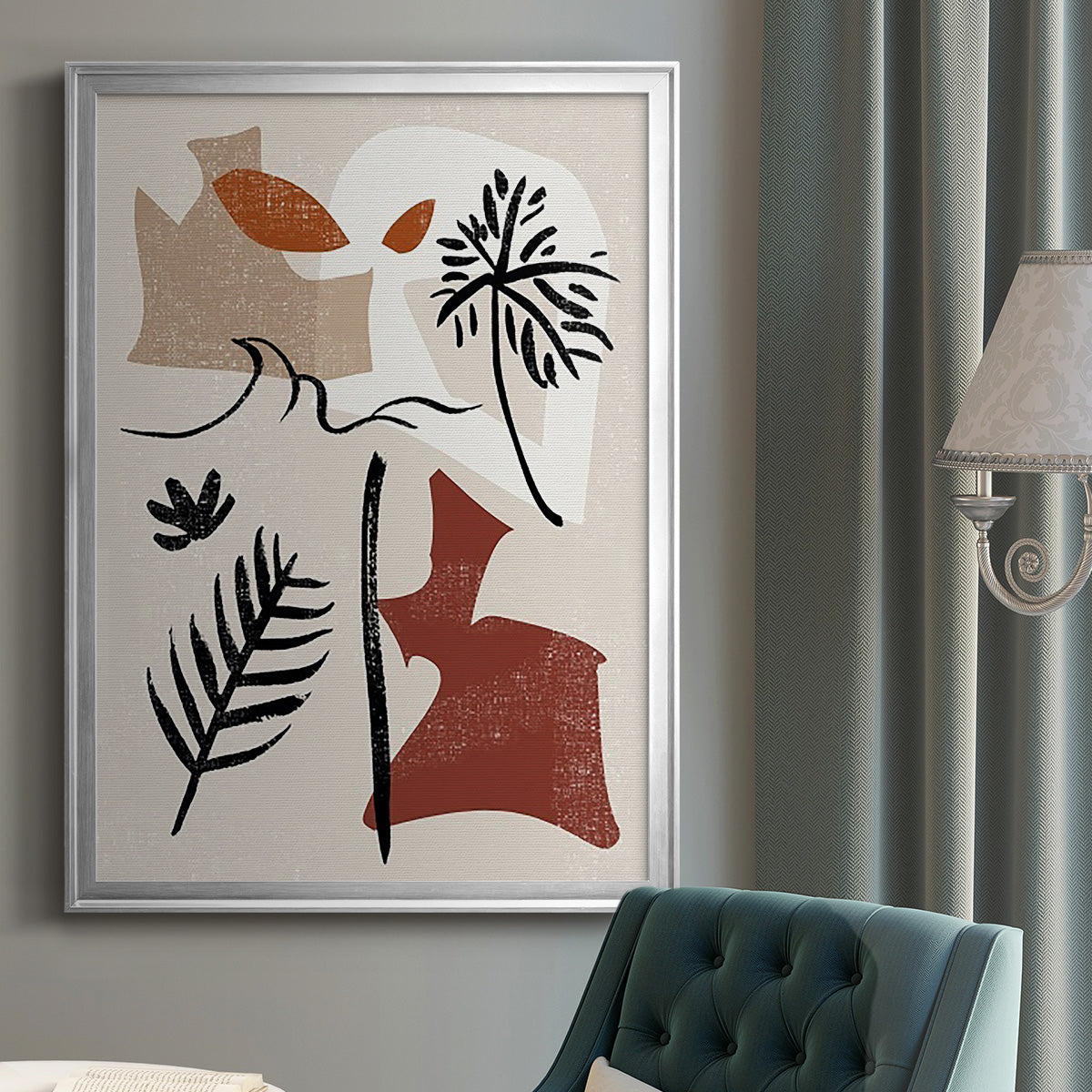 Soft Palms VI - Modern Framed Canvas Print