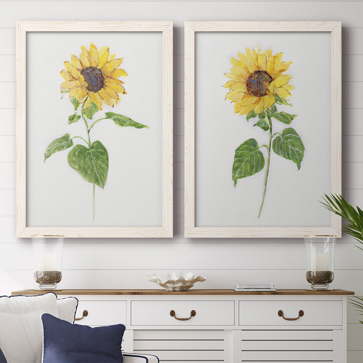 Sunflower I   - Premium Framed Canvas 2 Piece Set - Ready to Hang