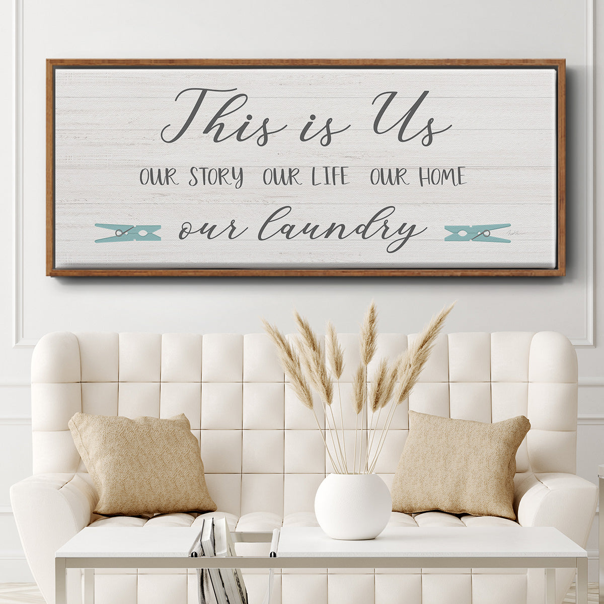Us and Our Laundry - Floater Framed Canvas Print