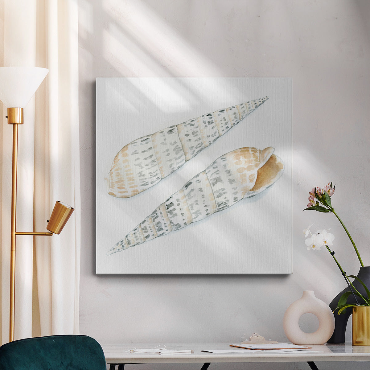 Watercolor Shells IX-Premium Gallery Wrapped Canvas - Ready to Hang