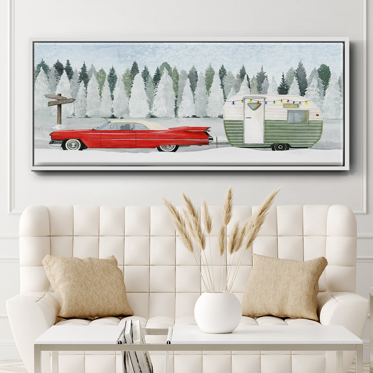 Holiday Roadtrip I - Floater Framed Canvas Print