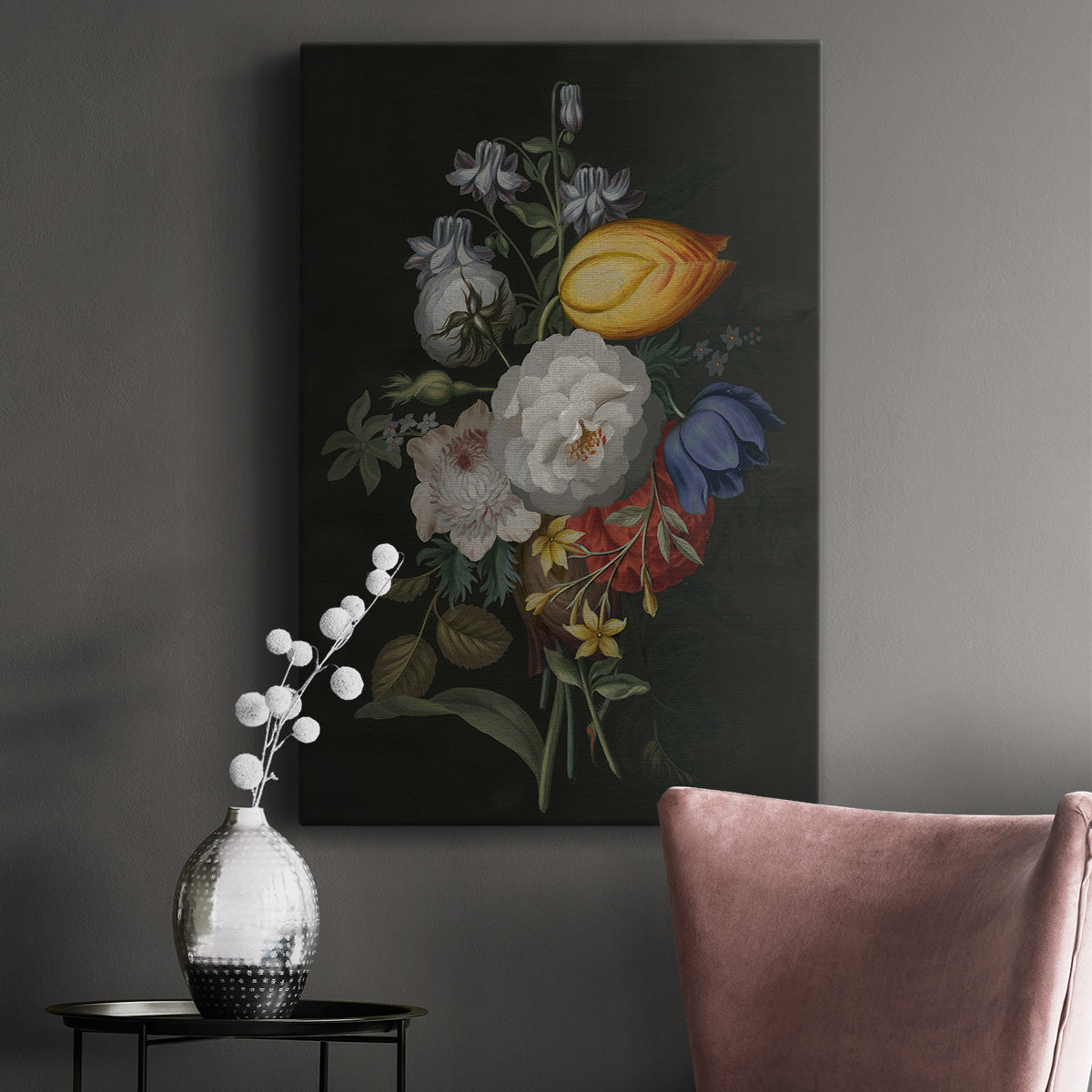 Dramatic Bouquet III Premium Gallery Wrapped Canvas - Ready to Hang