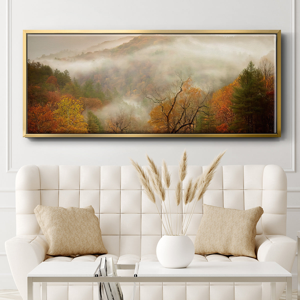 Photography Study Autumn Mist - Floater Framed Canvas Print