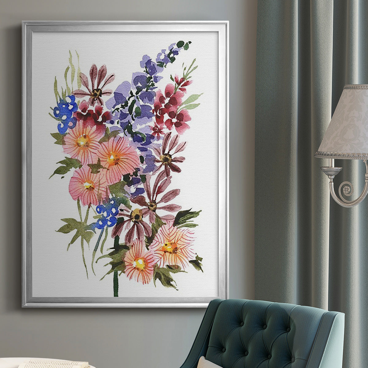 Garden Bouquets III - Modern Framed Canvas Print