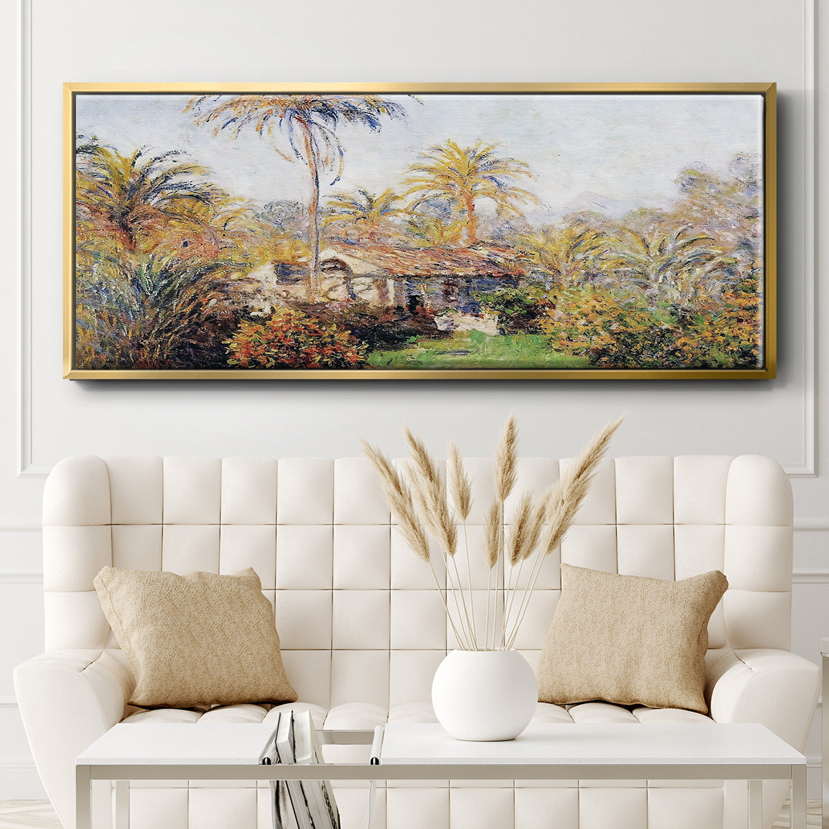 Small Country Farm in Bordighera, 1884 - Floater Framed Canvas Print