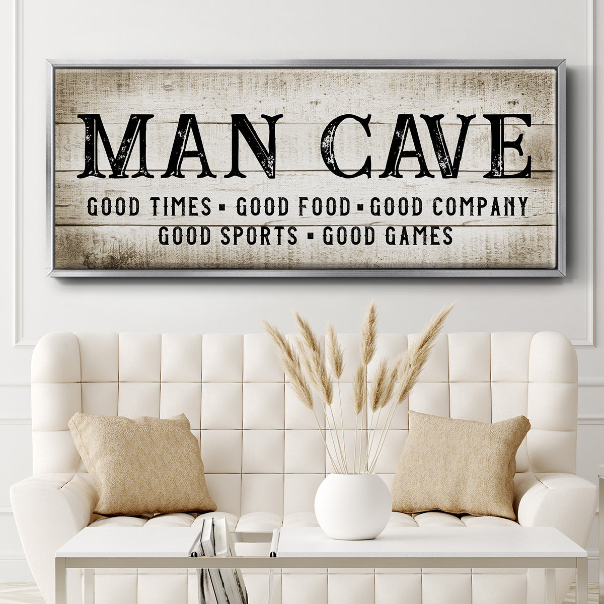 Man Cave Good Times - Floater Framed Canvas Print