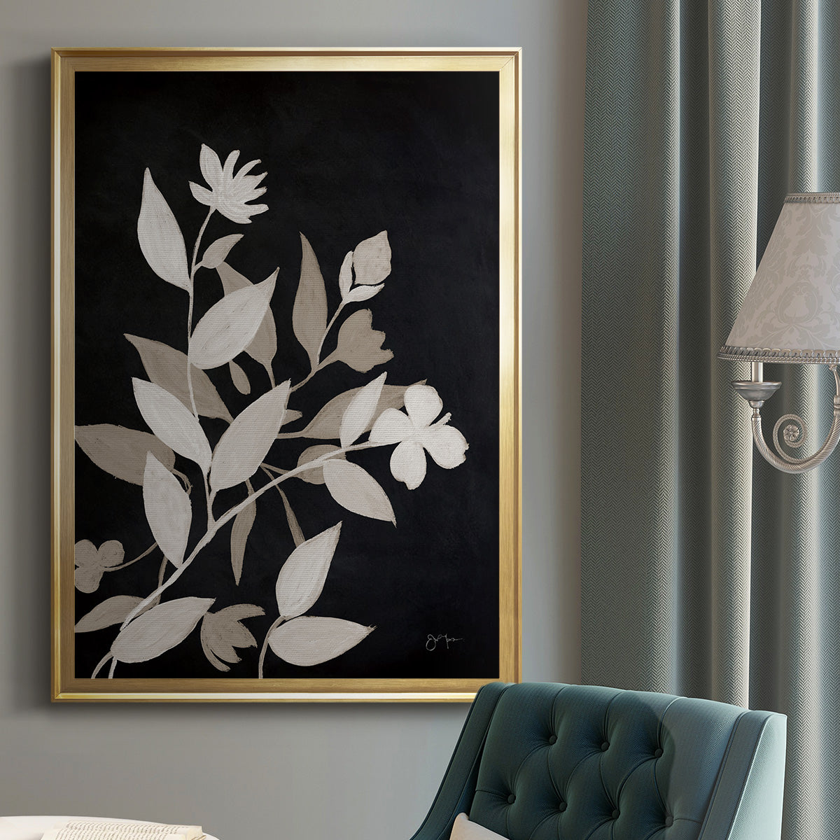 Midnight Silhouette I - Modern Framed Canvas Print