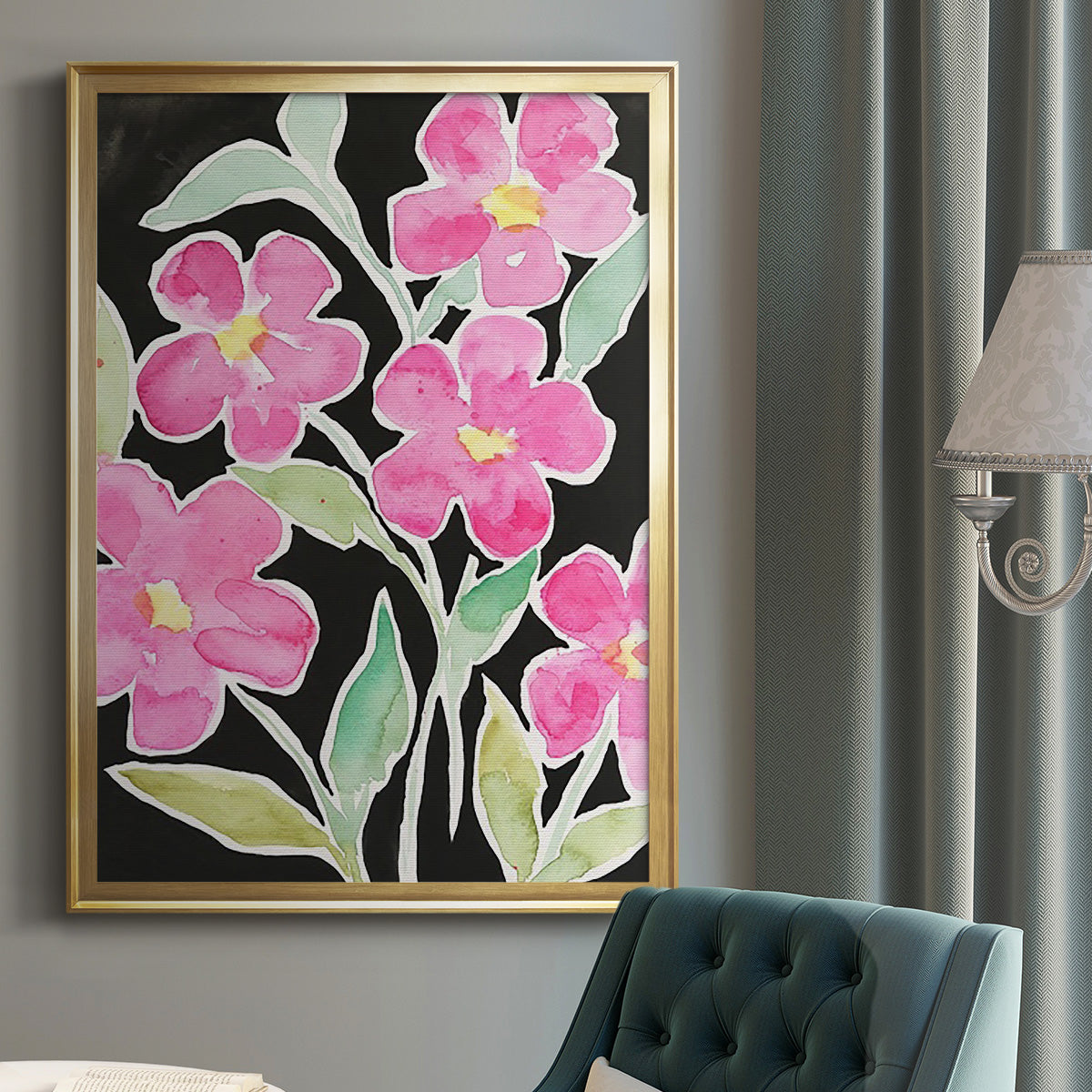 Floral Choir - Modern Framed Canvas Print