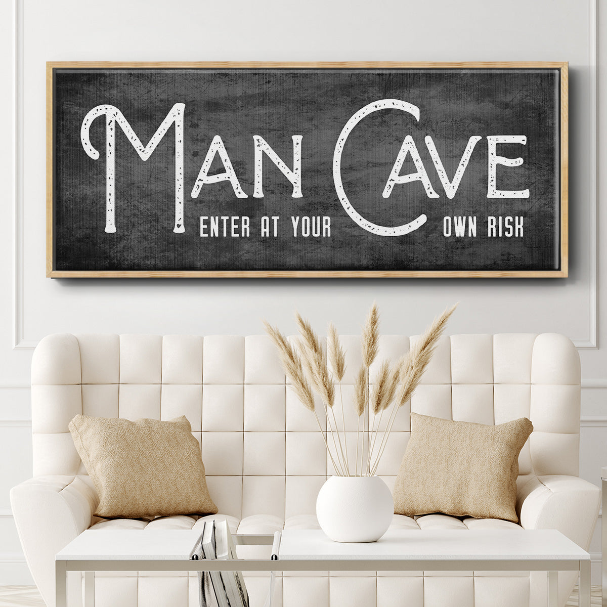 Man Cave - Floater Framed Canvas Print