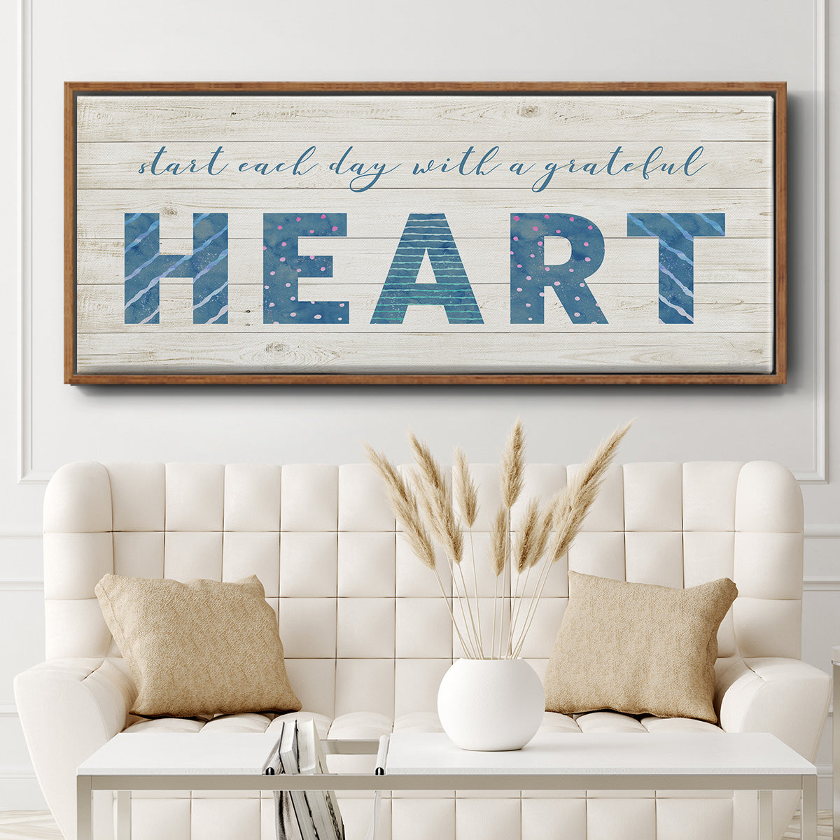 Grateful Heart - Floater Framed Canvas Print