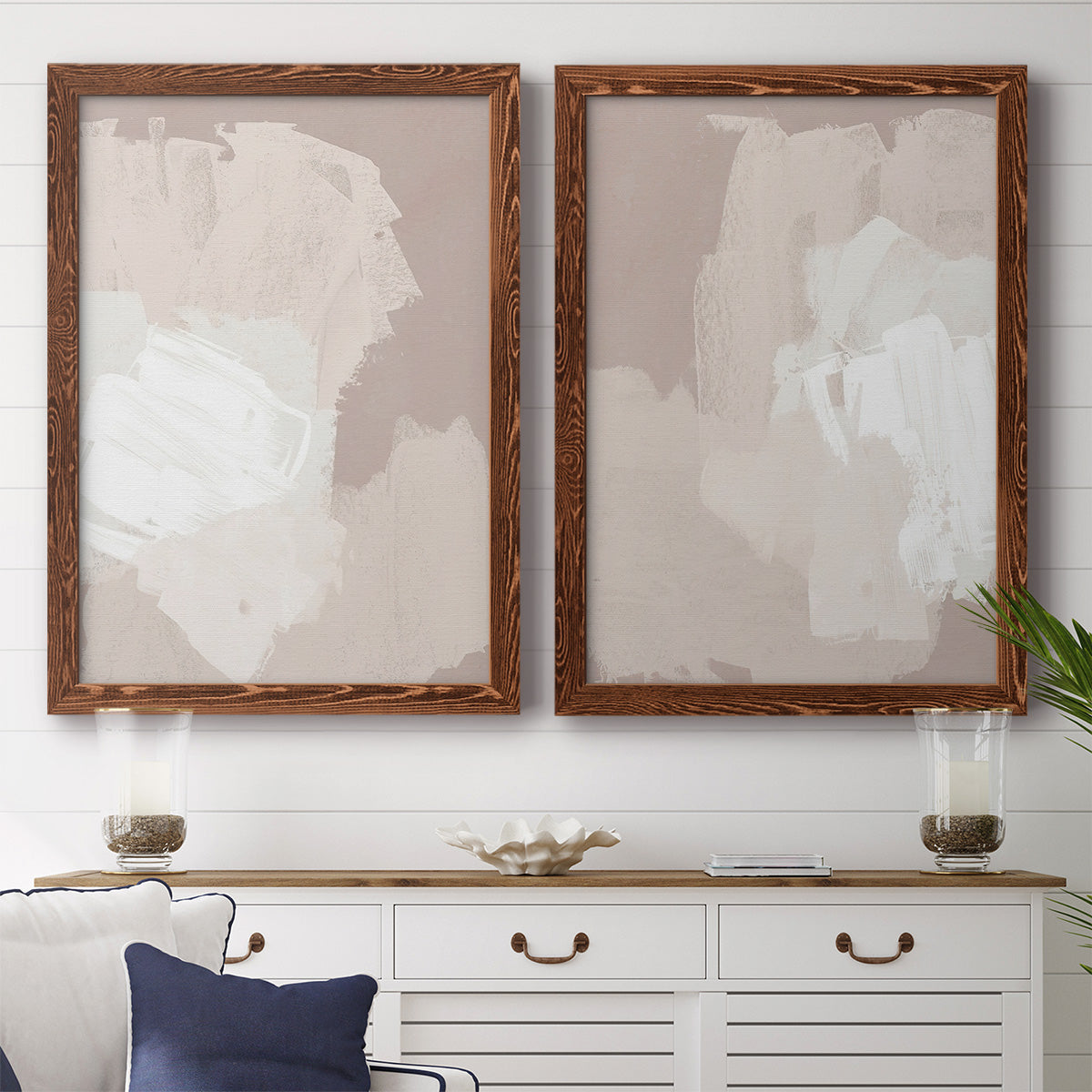 Cloud Slate I - Barnwood Framed Canvas Set