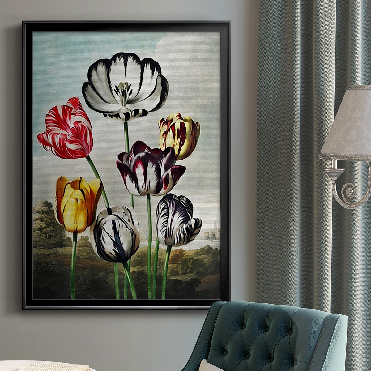 Temple of Flora VI - Modern Framed Canvas Print