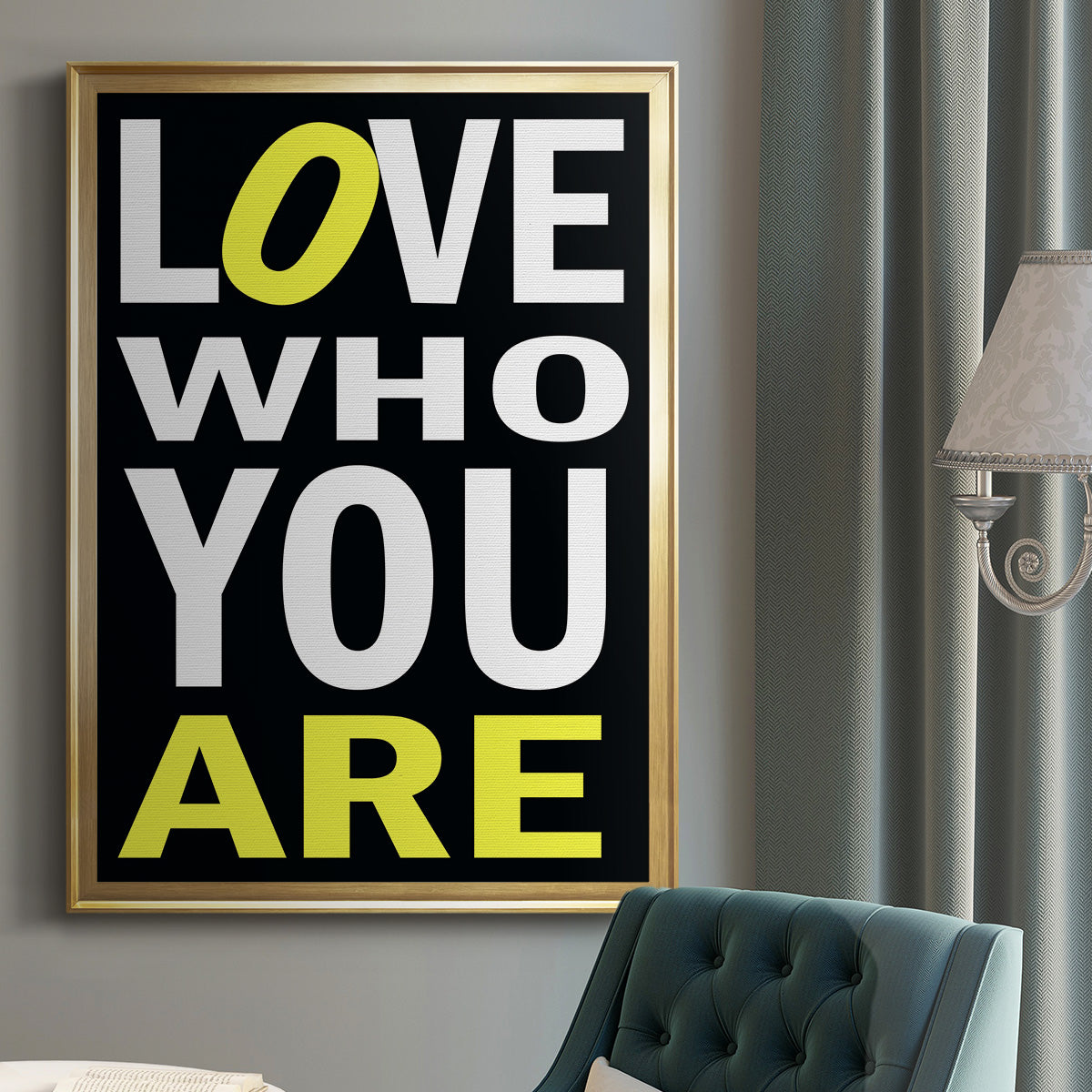 Love Who You Are - Modern Framed Canvas Print
