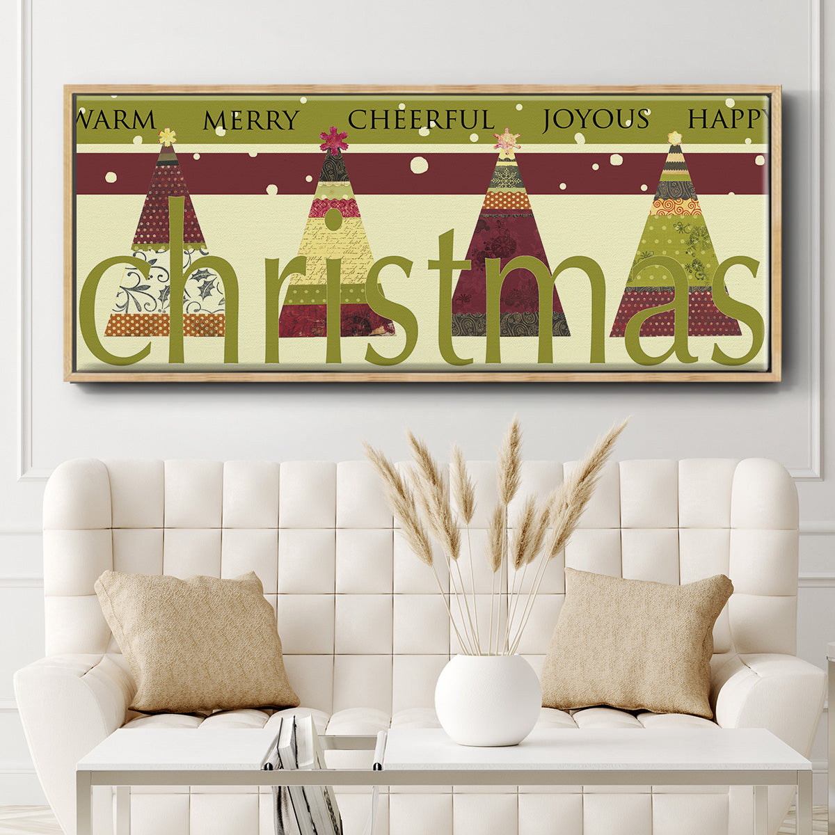 Happy Merry Joyous - Floater Framed Canvas Print