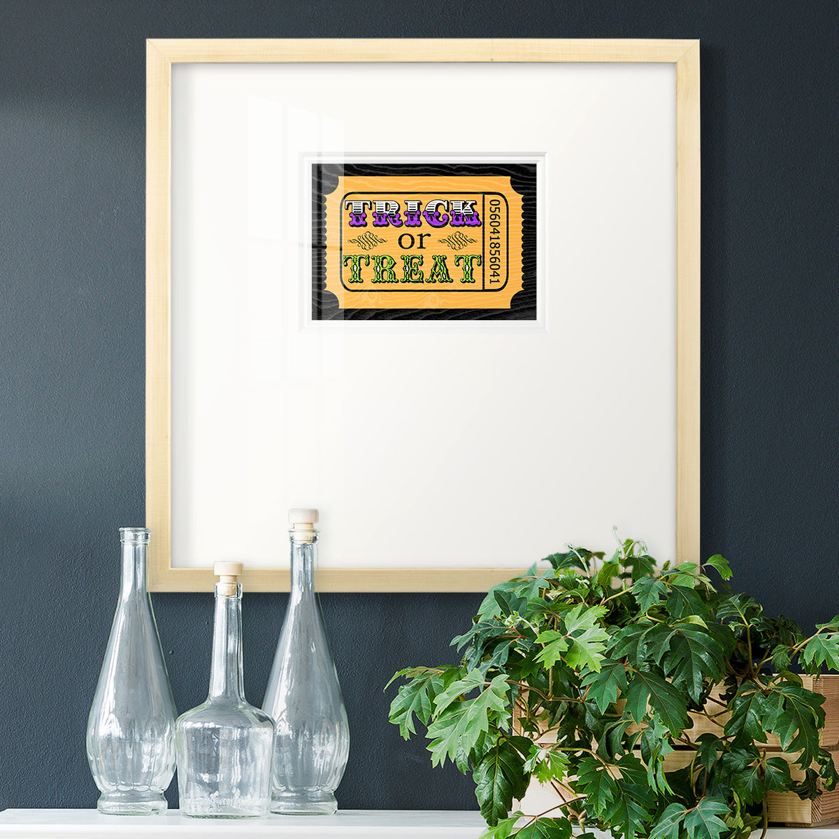 Trick or Treat Ticket Premium Framed Print Double Matboard