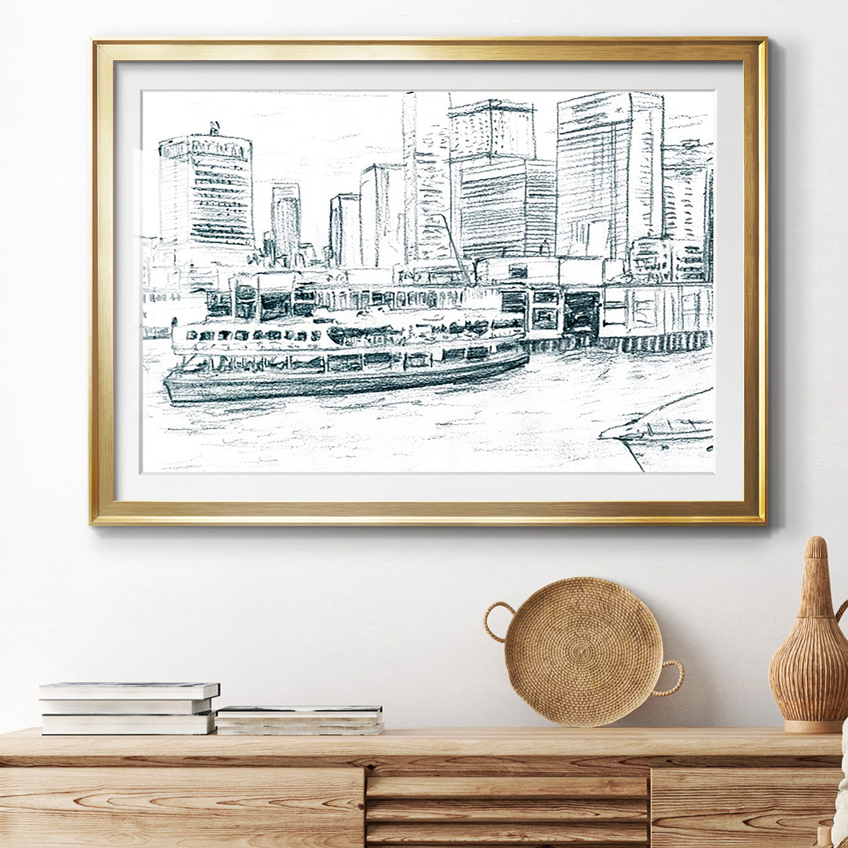 Ferryboats IV Premium Framed Print - Ready to Hang