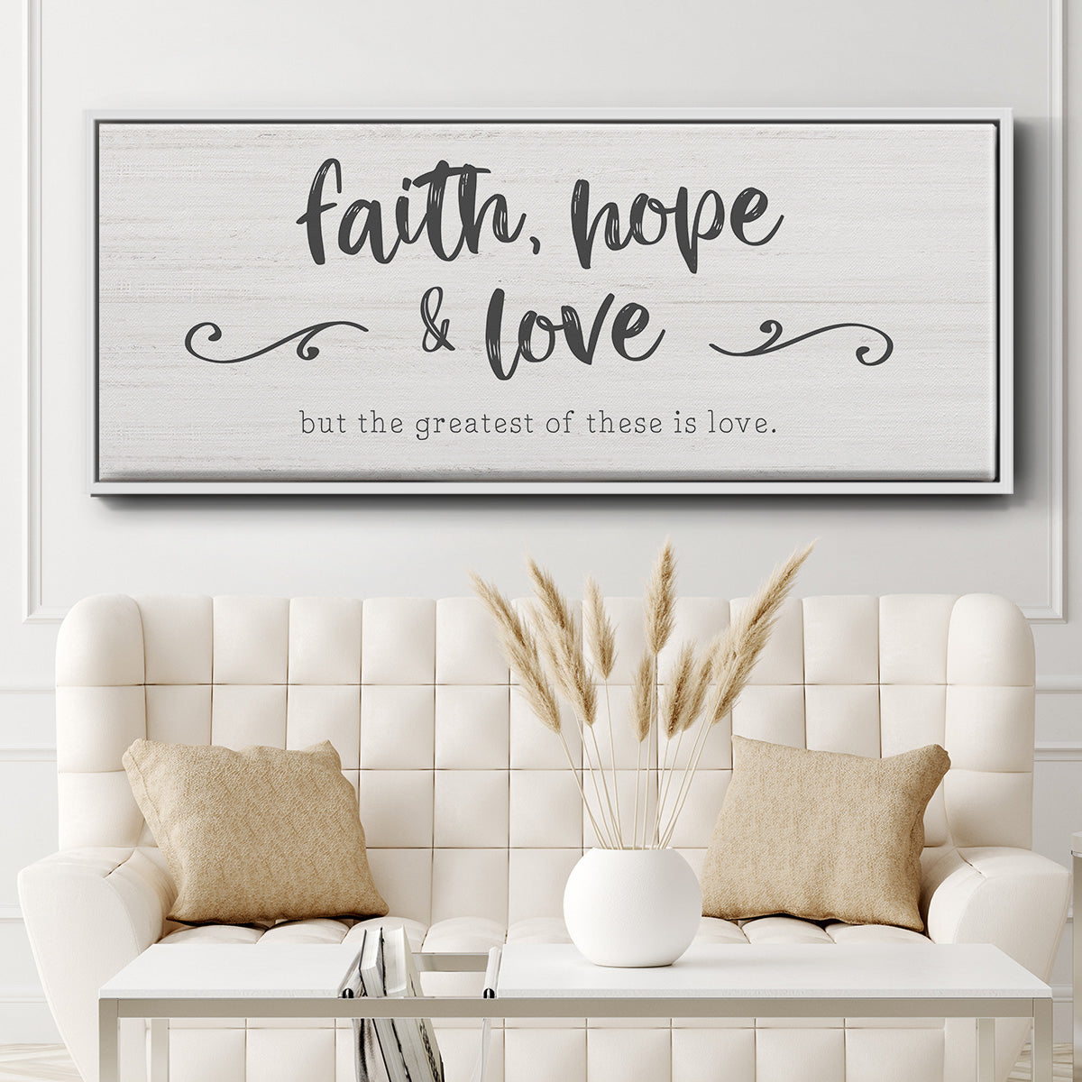Greatest is Love - Floater Framed Canvas Print
