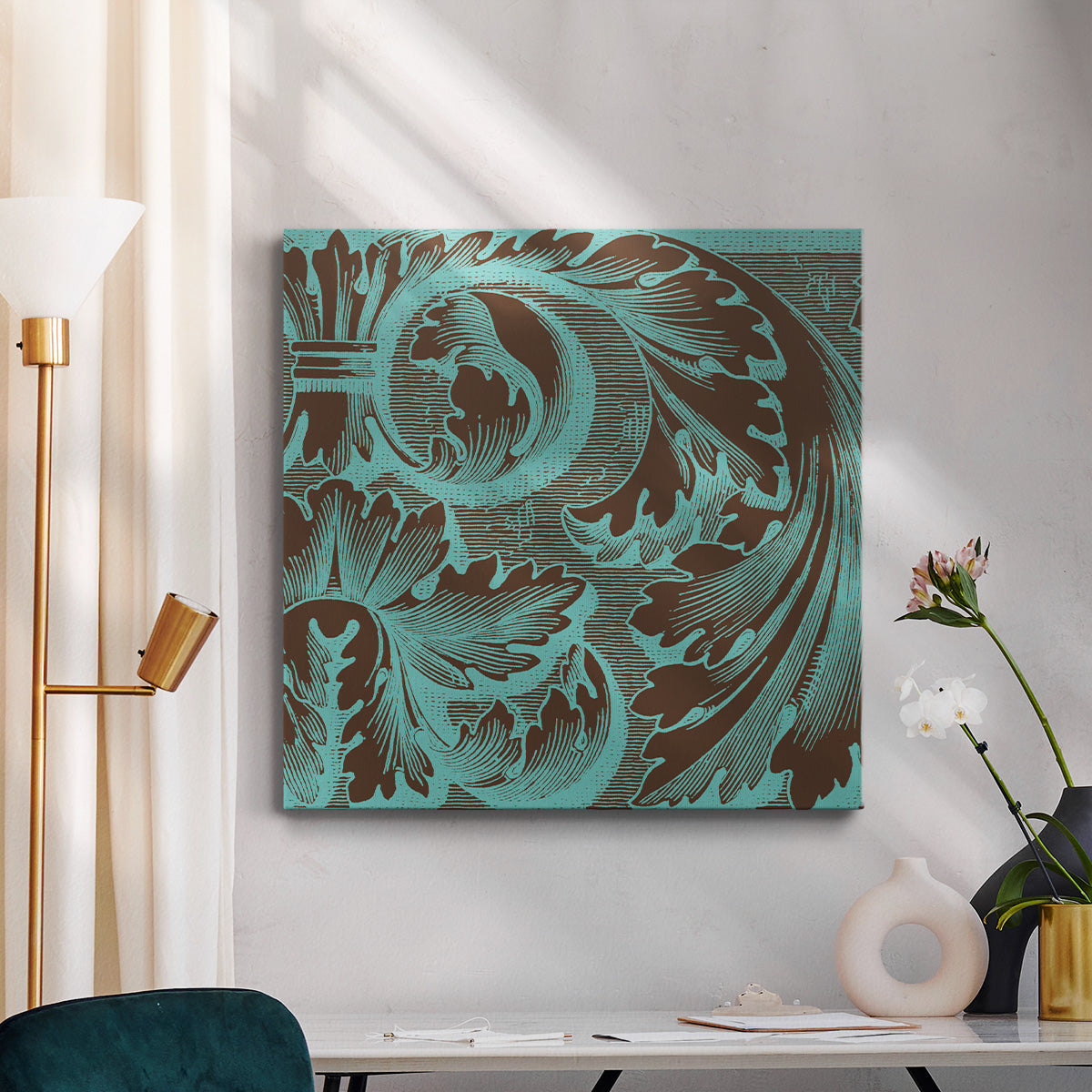 Azure Acanthus II-Premium Gallery Wrapped Canvas - Ready to Hang