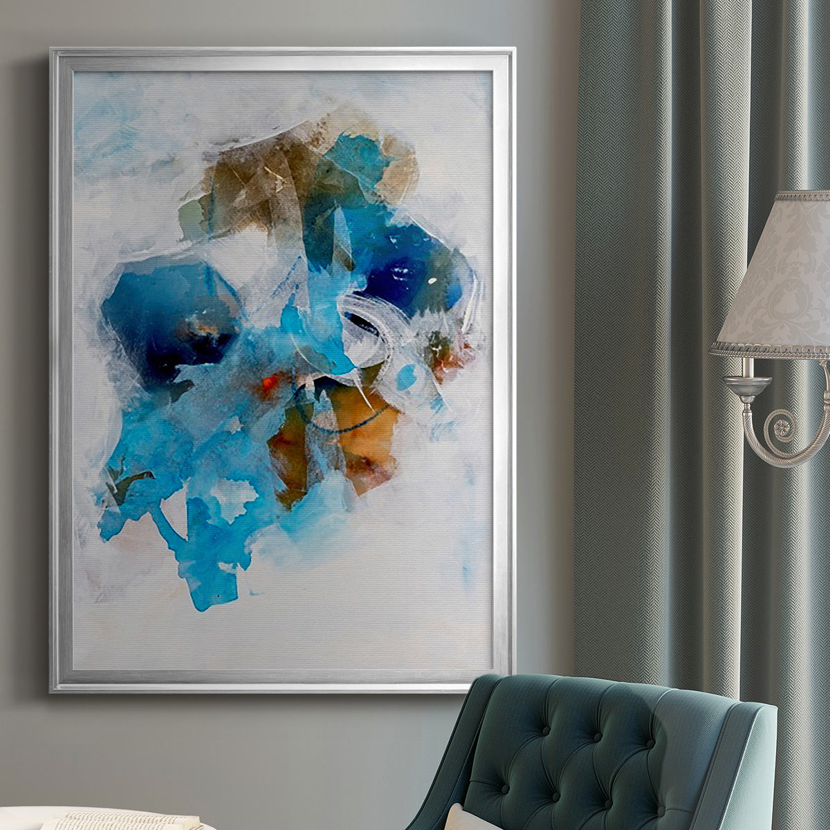 Misty Blue I - Modern Framed Canvas Print