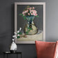 Moss Roses in a Vase - Ornate Framed Canvas Print