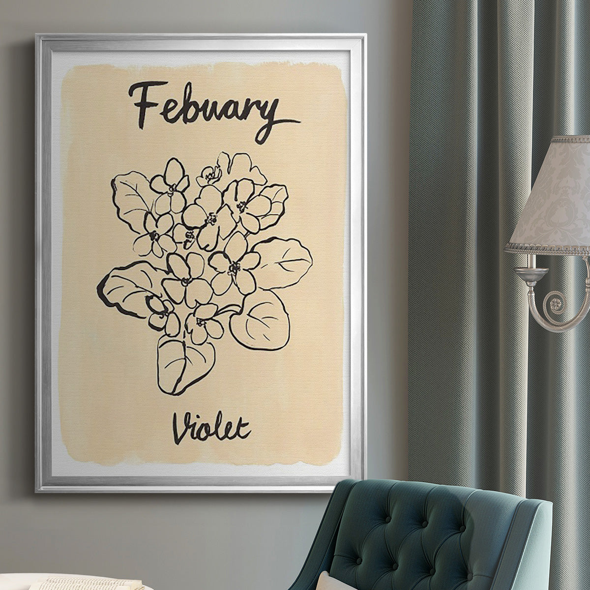 Birth Month II - Modern Framed Canvas Print