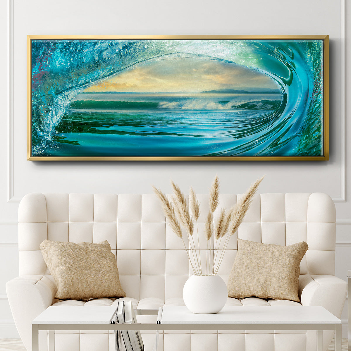 Big Wave - Floater Framed Canvas Print