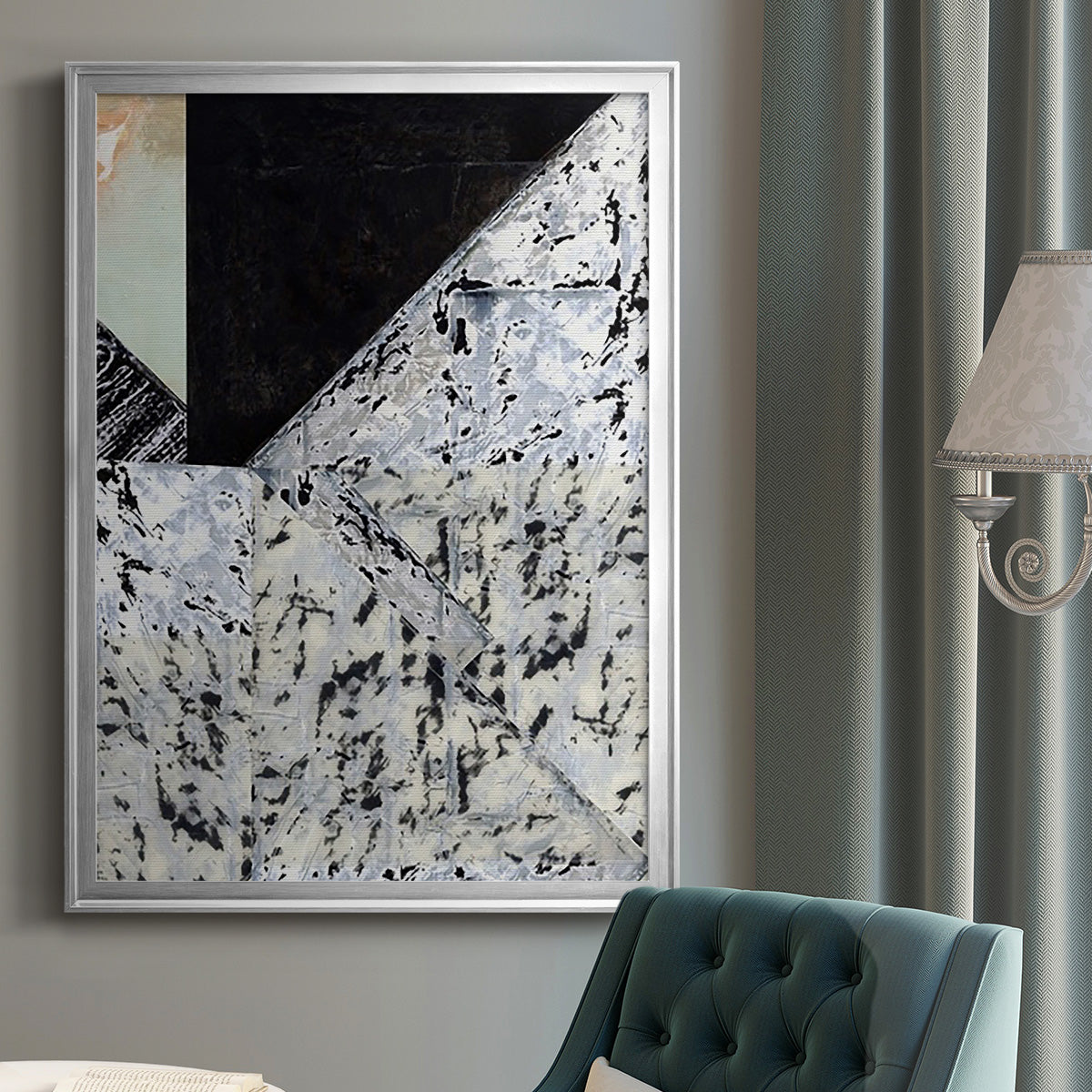 Tiles & Texture Abstract Angles II - Modern Framed Canvas Print