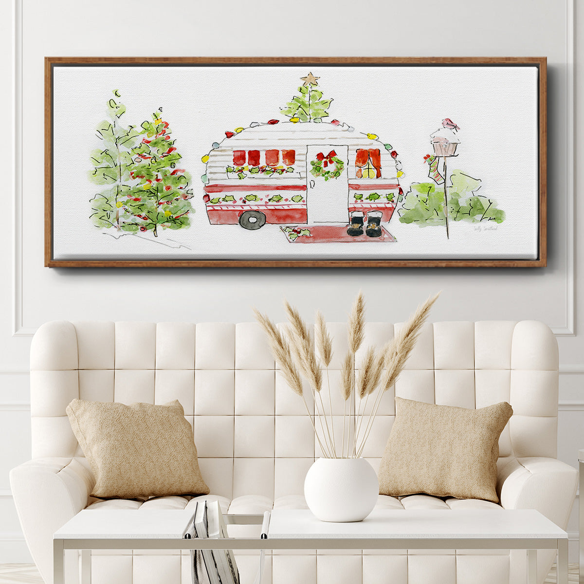 Holiday Camper II - Floater Framed Canvas Print