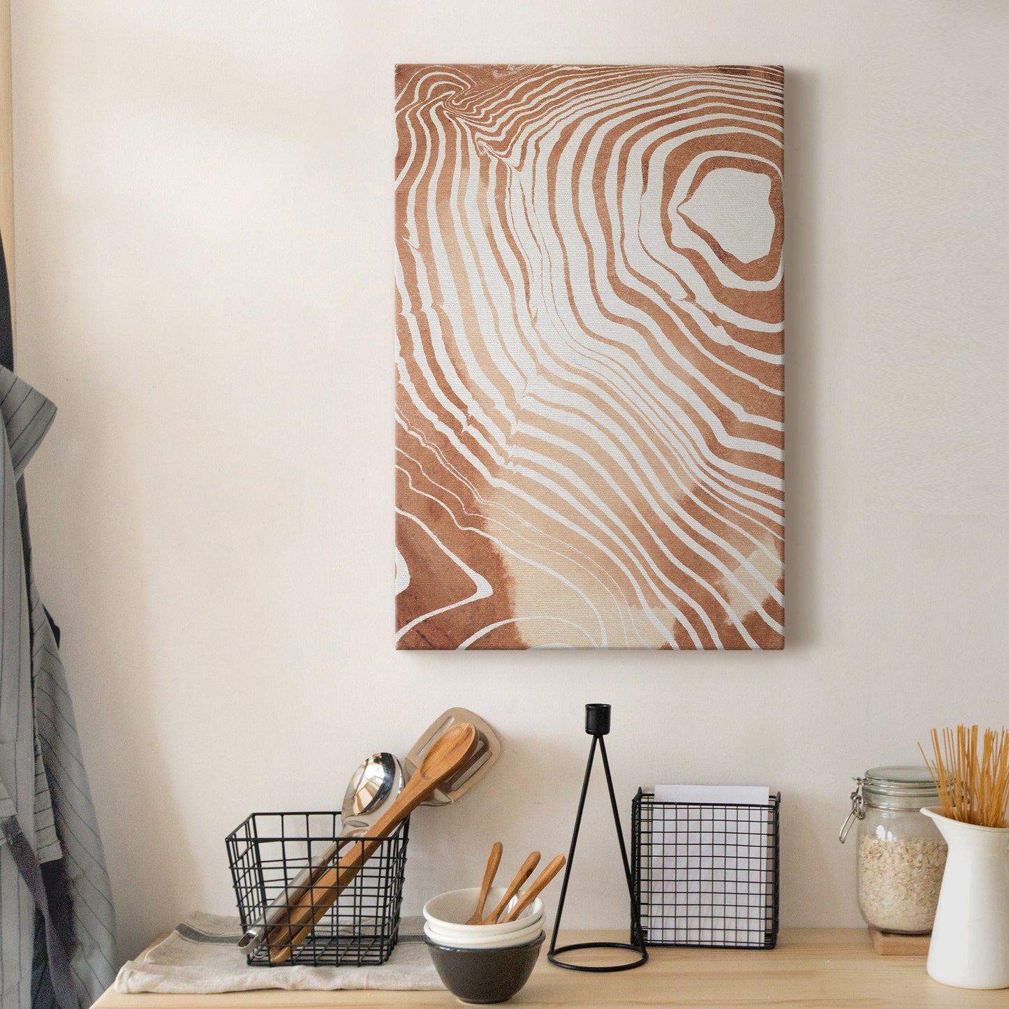 Wood Grain Suminagashi II Premium Gallery Wrapped Canvas - Ready to Hang