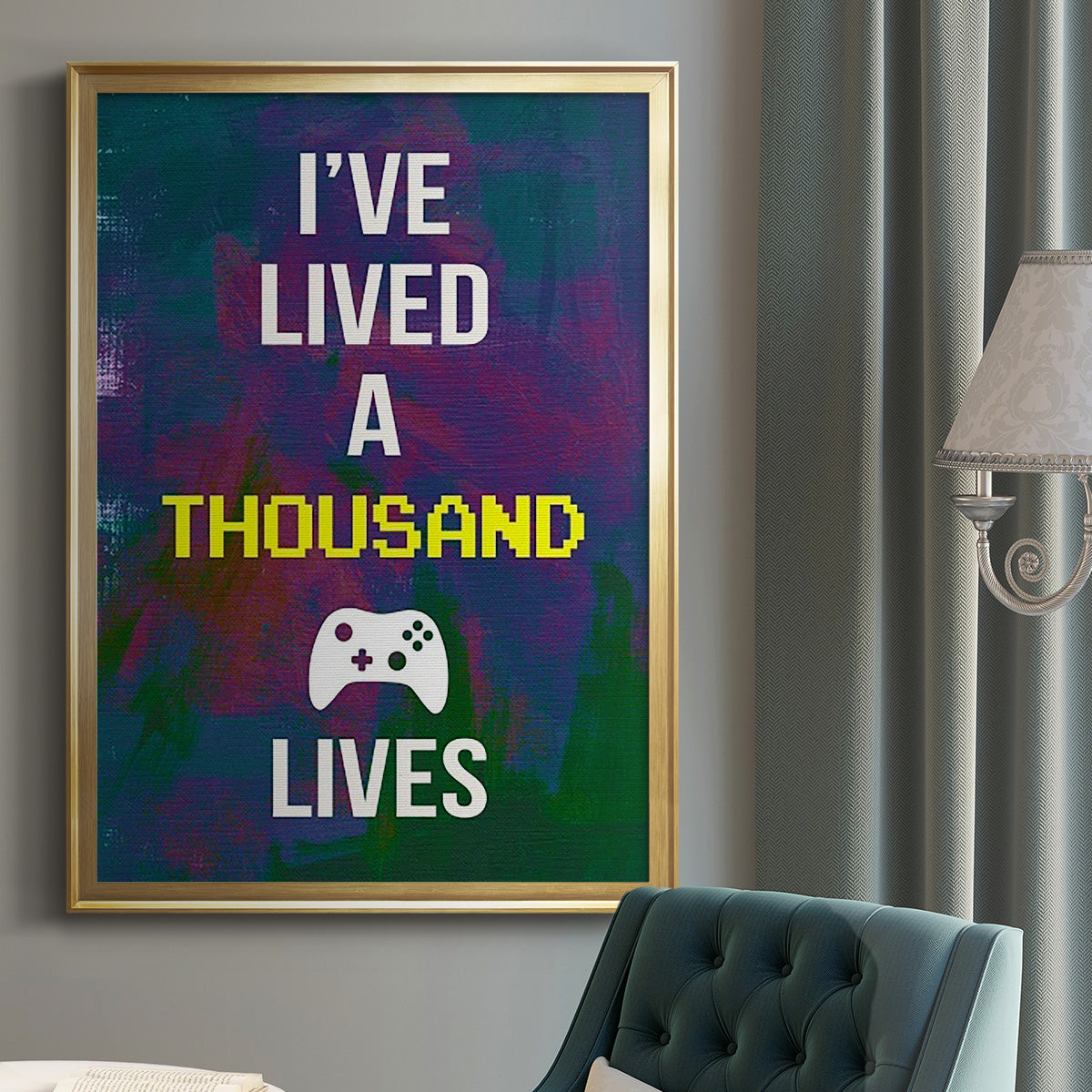 Gamer at Play I - Modern Framed Canvas Print