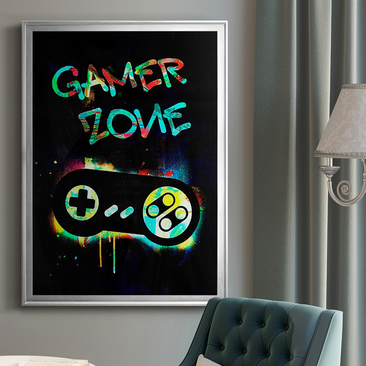 Gamer Tag IV - Modern Framed Canvas Print