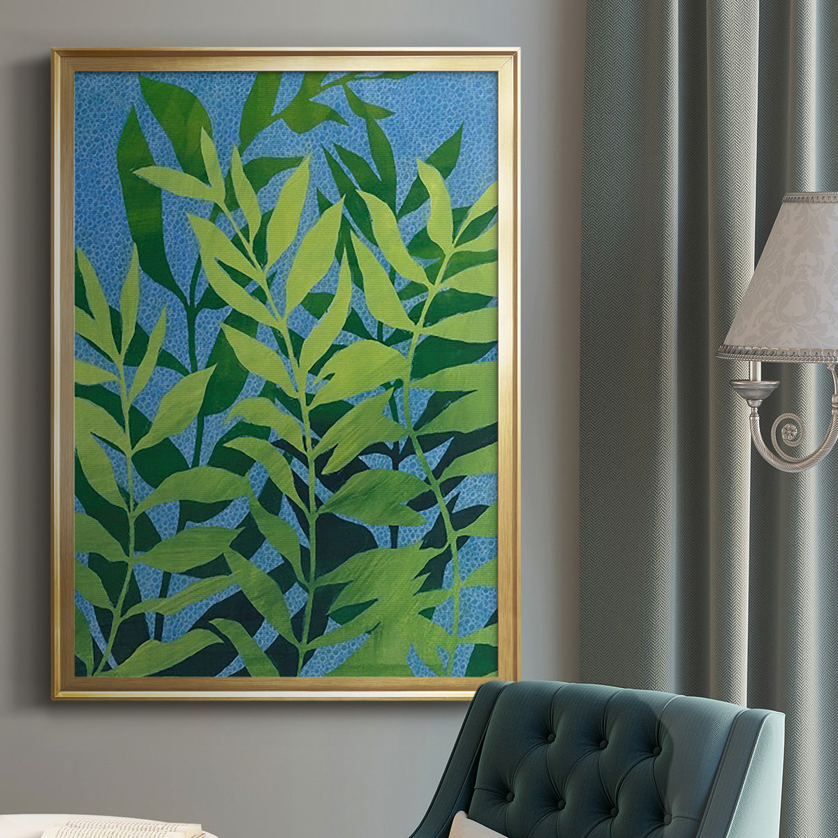 Ocean Vines II - Modern Framed Canvas Print