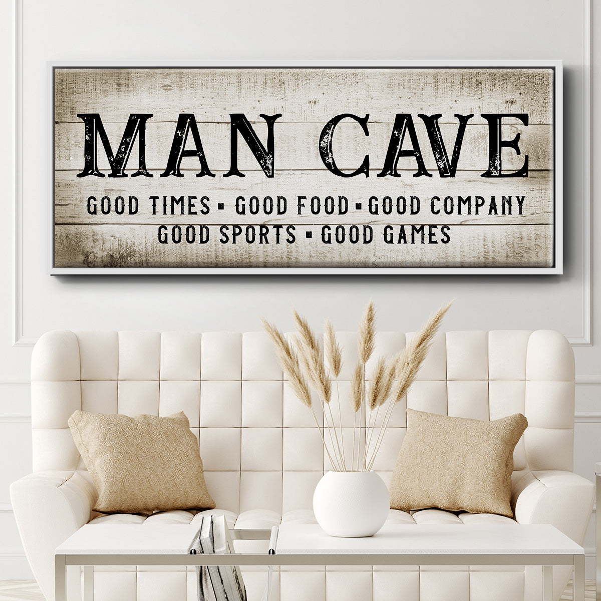 Man Cave Good Times - Floater Framed Canvas Print