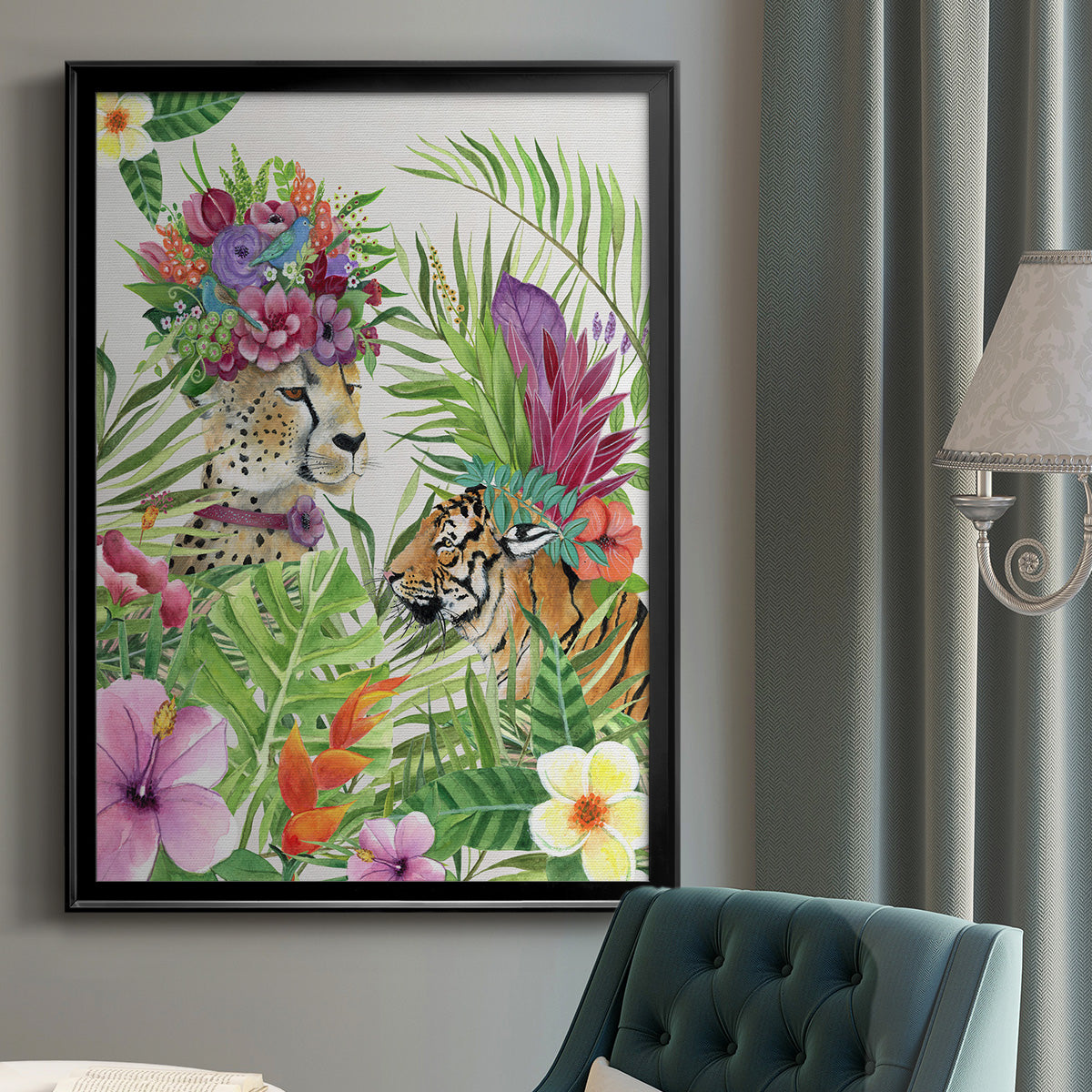 Jungle Royale I - Modern Framed Canvas Print