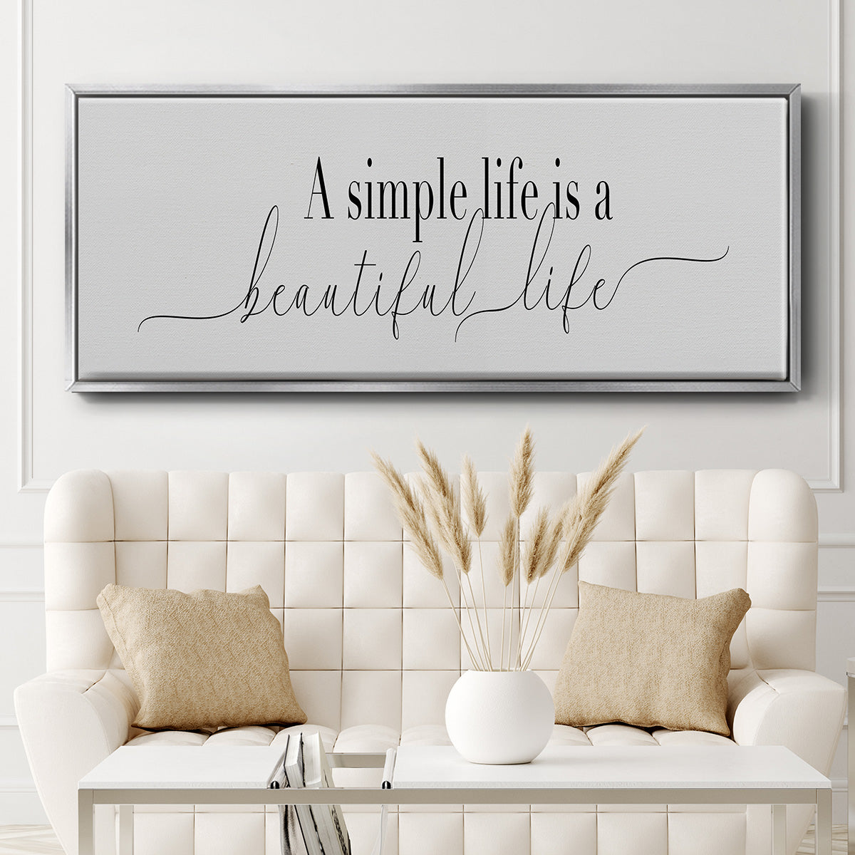 Simple Beautiful Life - Floater Framed Canvas Print