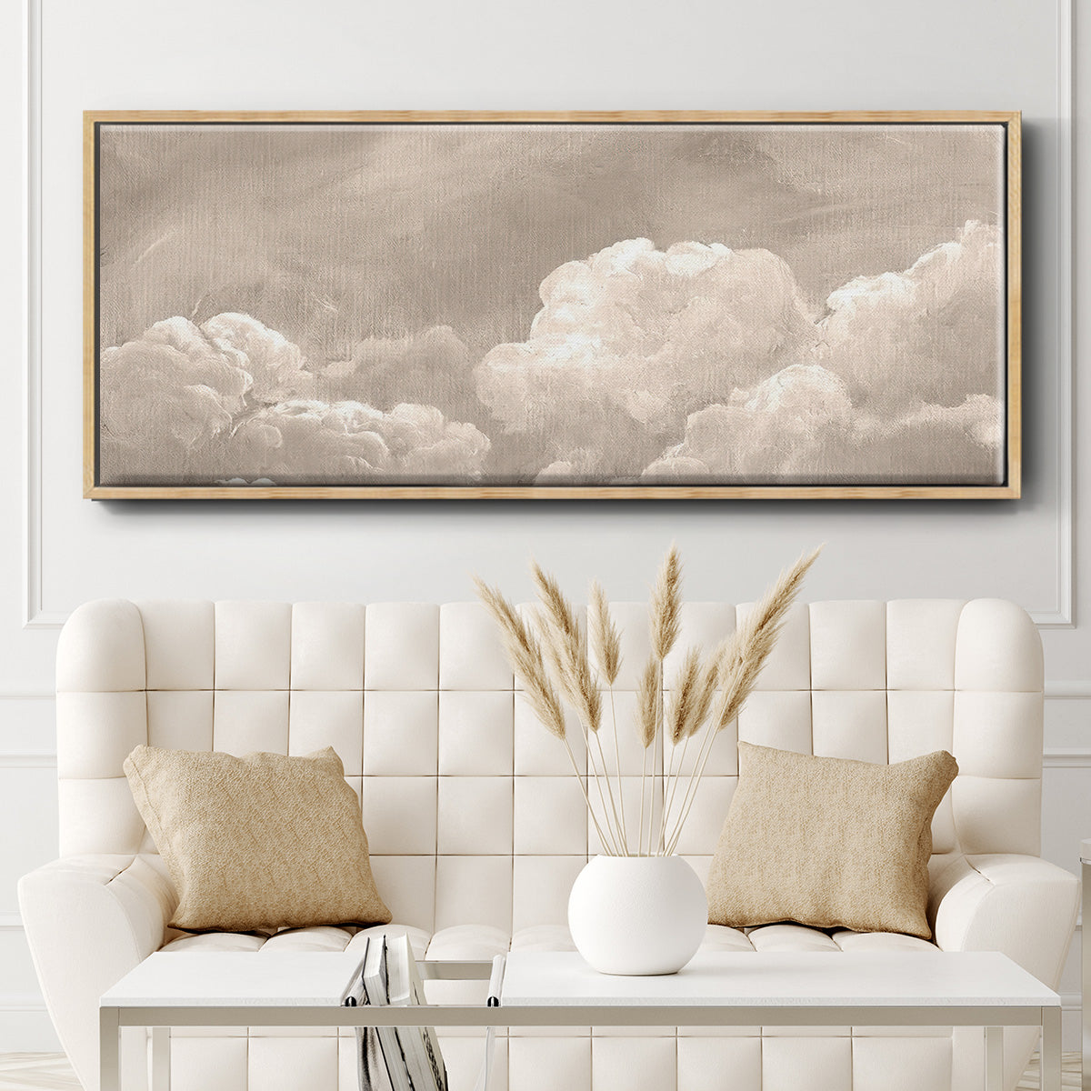 Painted Clouds I - Floater Framed Canvas Print