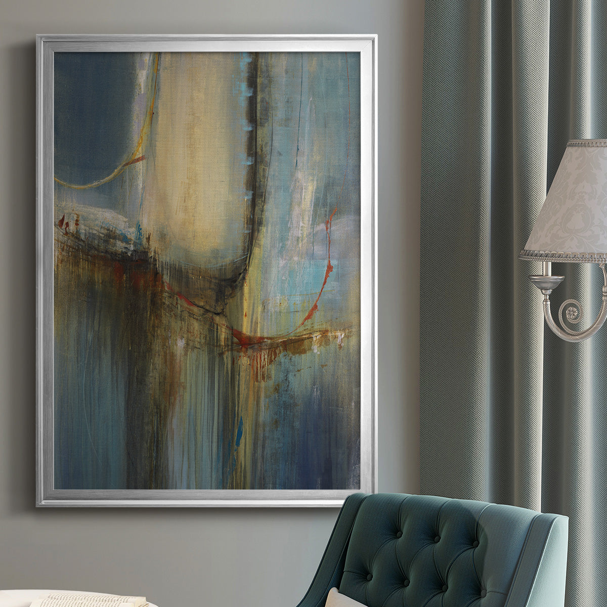 Moon Shadows - Modern Framed Canvas Print